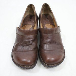 Born Toby II Brown Leather Clogs W61927